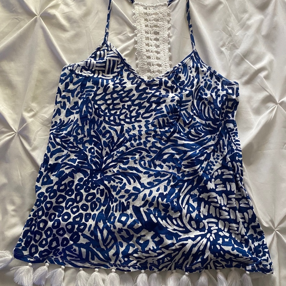 Lilly Pulitzer Nya Tank Home Slice Pineapple Print
